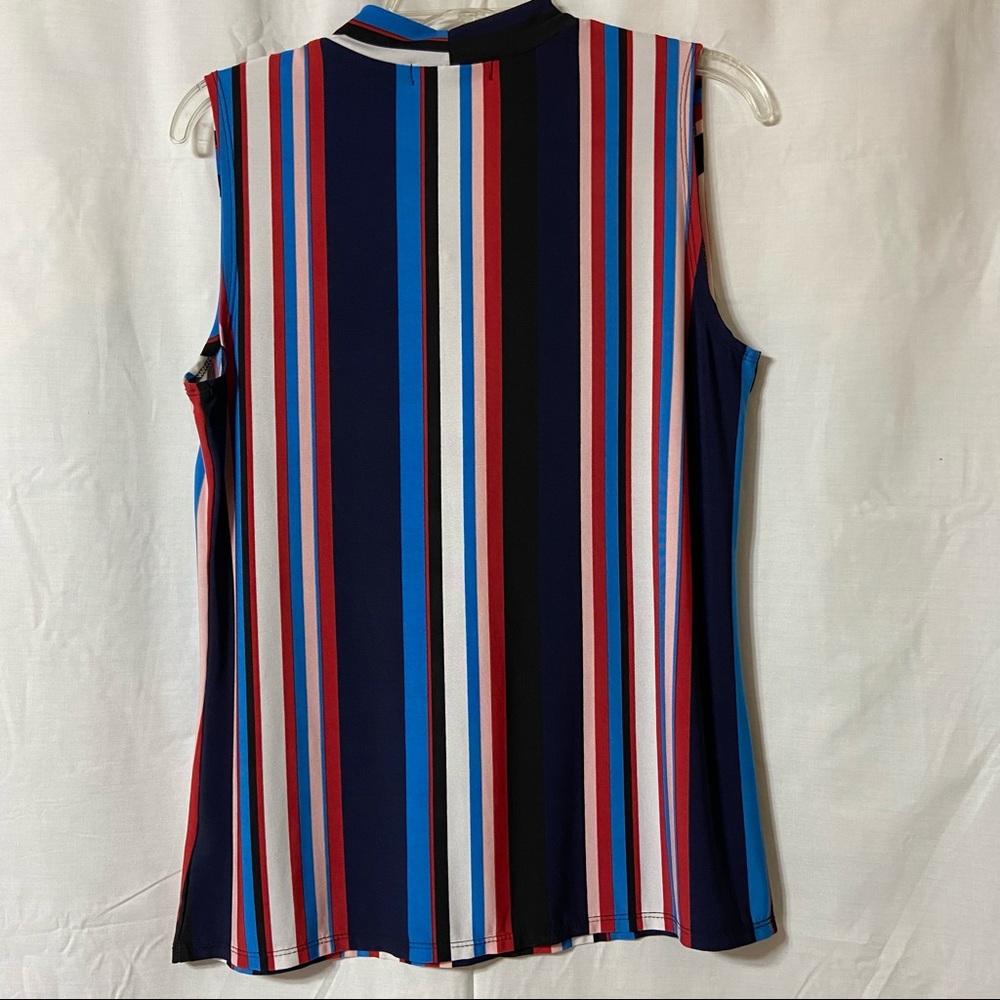 Atelier 29 Sleeveless Tie Neck Striped Top Size L - Picture 3 of 8